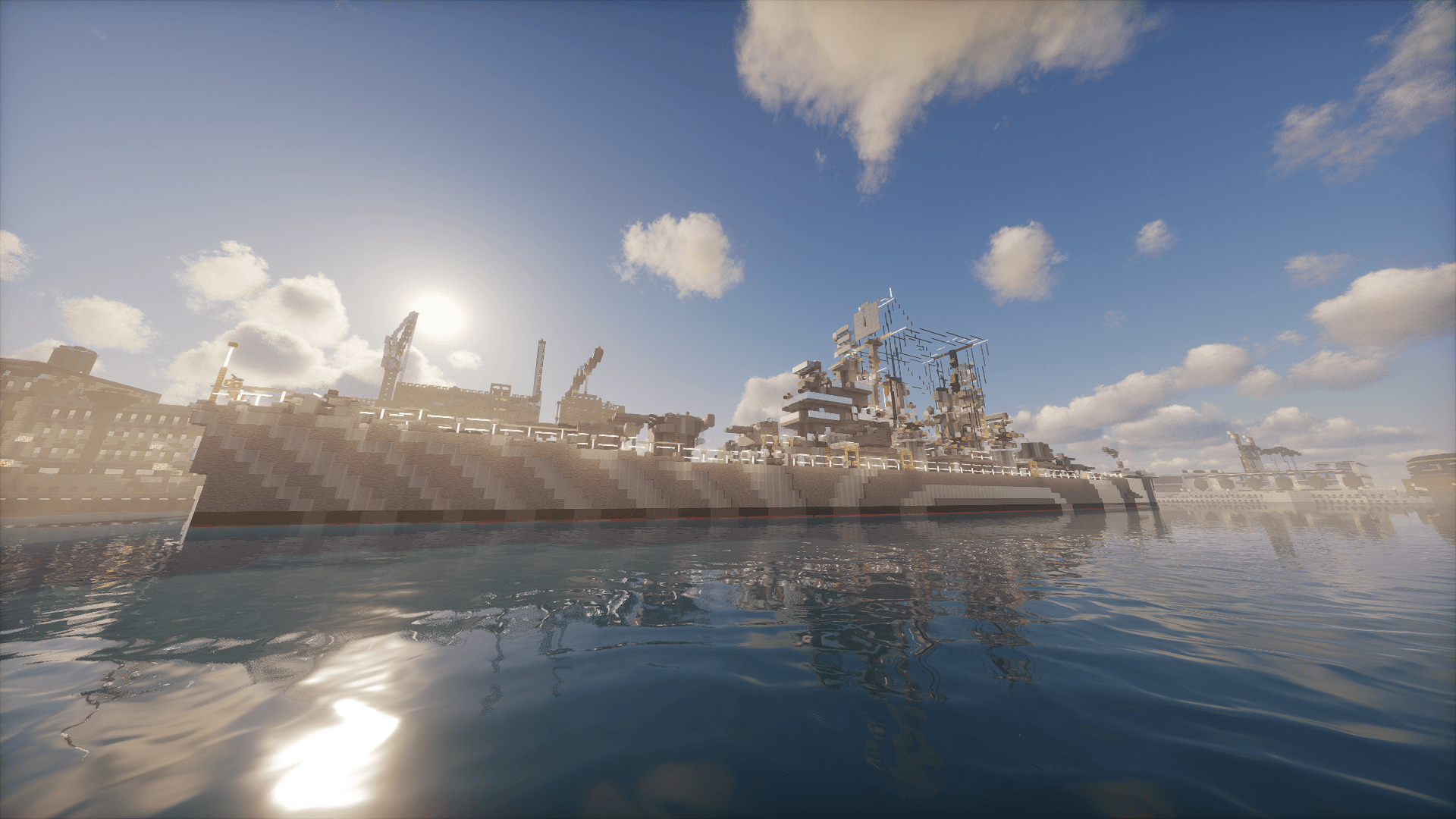 Battleship looming in the distance